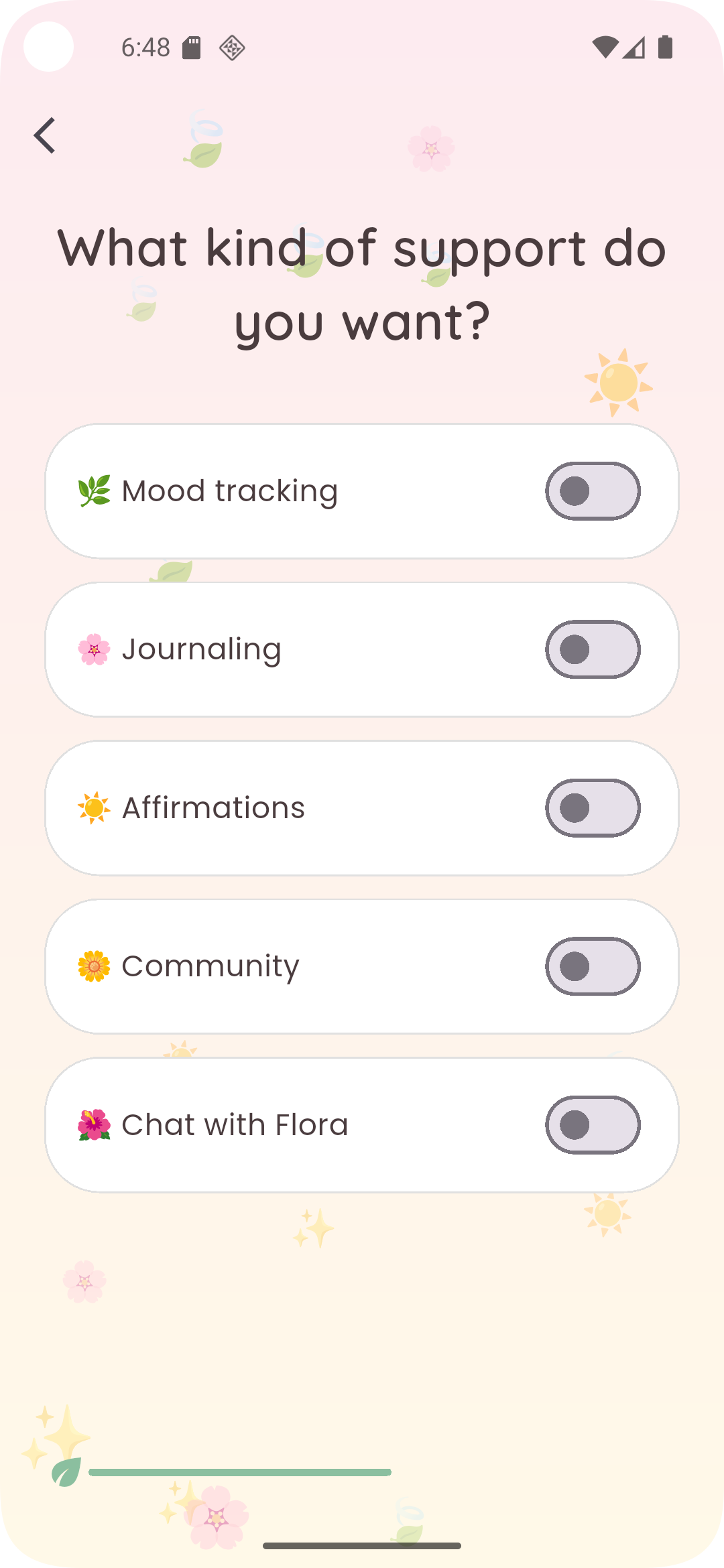 Flora app interface