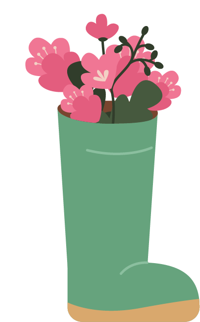 Welly boot with flowers