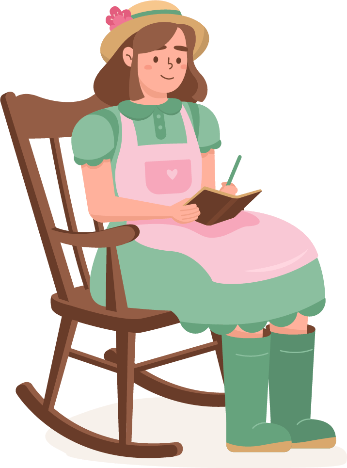 Mascot sitting on a diary